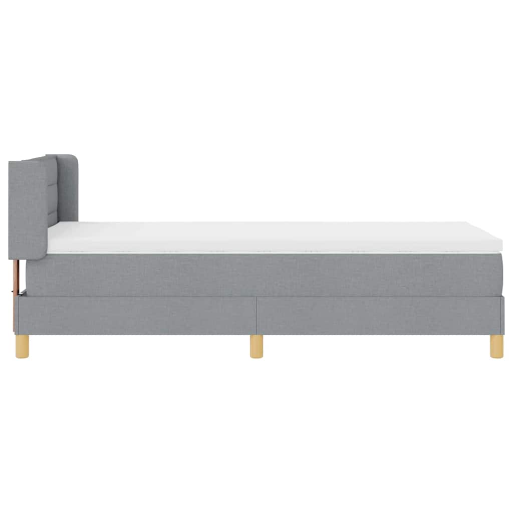 Boxspringbed met matras Lichtgrijs 190 x 90 cm Stof is nu te koop bij PeponiXL, paradijselijk wonen!