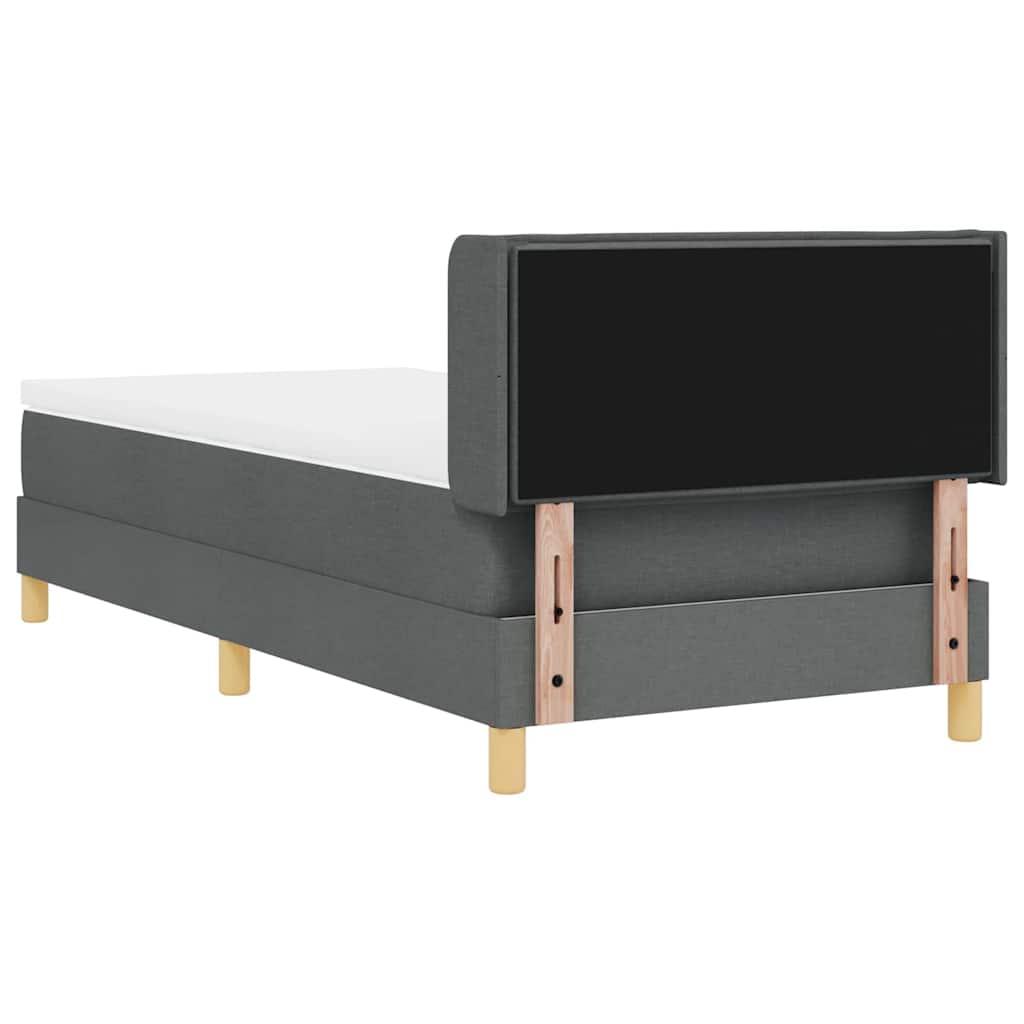Boxspringbed met matras Donkergrijs 190 x 90 cm Stof is nu te koop bij PeponiXL, paradijselijk wonen!