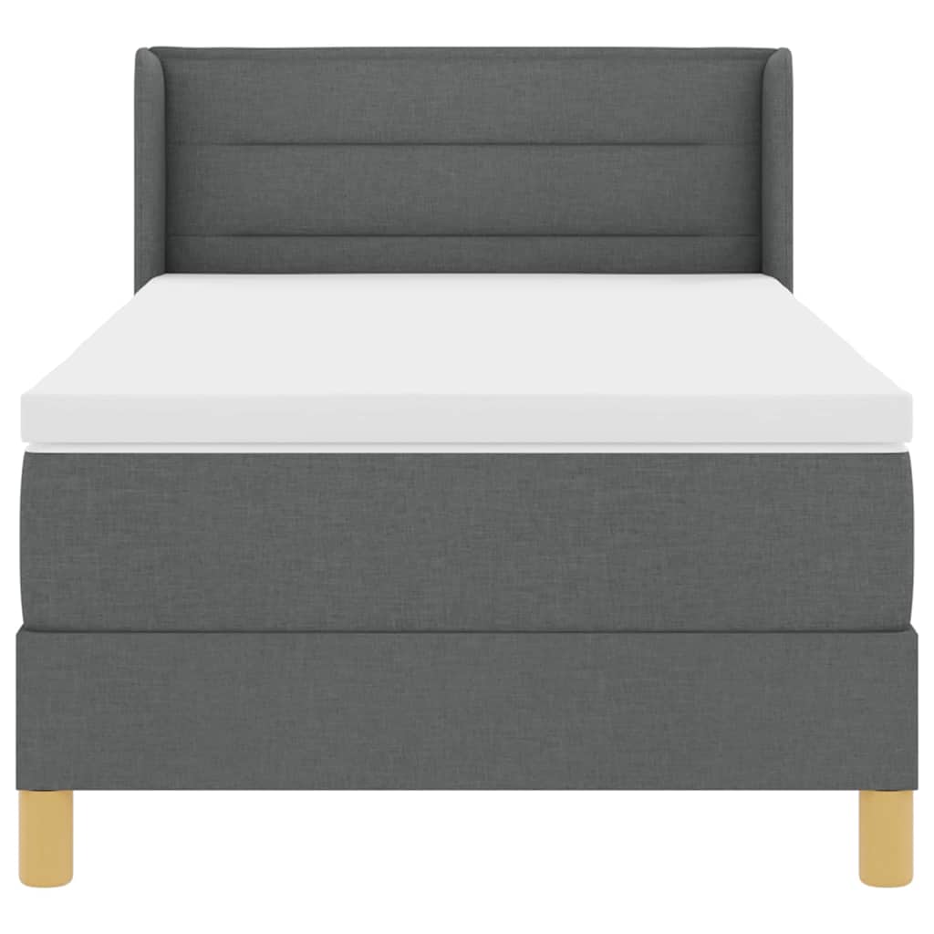 Boxspringbed met matras Donkergrijs 190 x 90 cm Stof is nu te koop bij PeponiXL, paradijselijk wonen!
