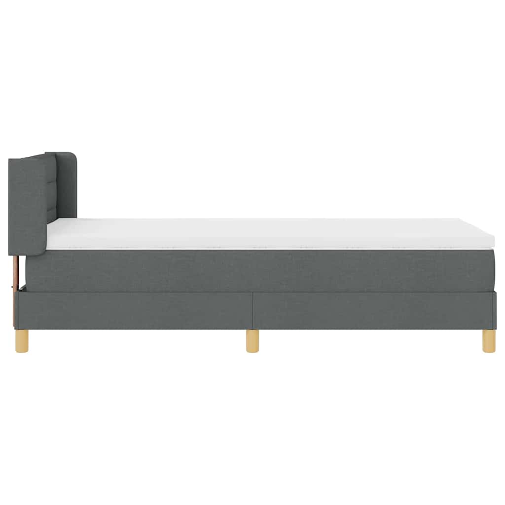 Boxspringbed met matras Donkergrijs 190 x 90 cm Stof is nu te koop bij PeponiXL, paradijselijk wonen!