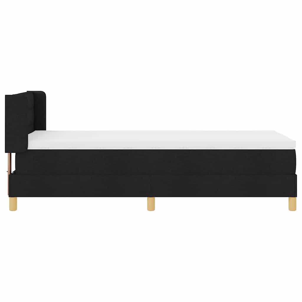 Boxspringbed met matras met hoofdeinde Zwart 190 x 90 cm Stof is nu te koop bij PeponiXL, paradijselijk wonen!