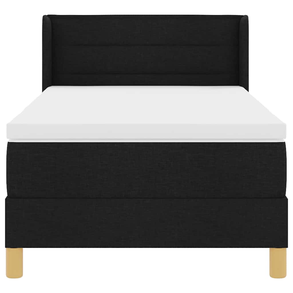 Boxspringbed met matras met hoofdeinde Zwart 200 x 90 cm Stof is nu te koop bij PeponiXL, paradijselijk wonen!