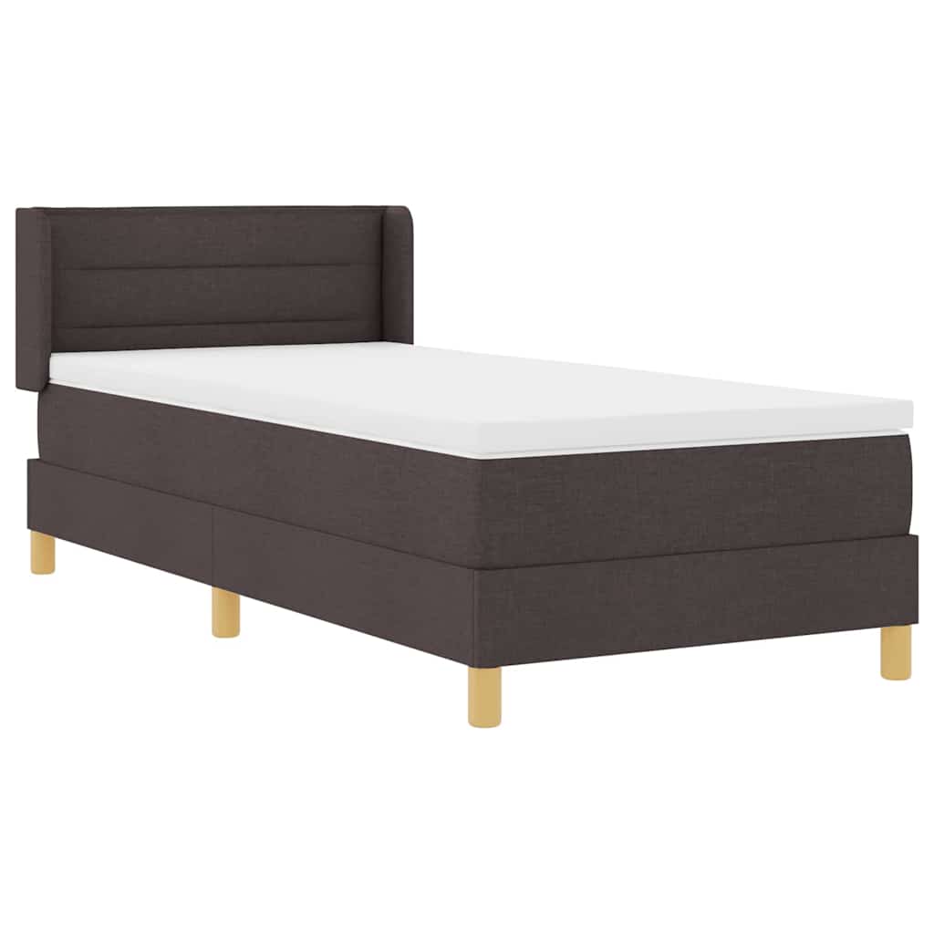 Boxspringbed met matras Donkerbruin 200 x 90 cm Stof is nu te koop bij PeponiXL, paradijselijk wonen!