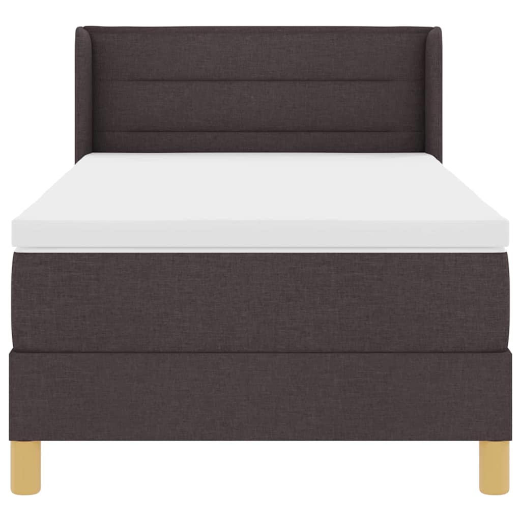 Boxspringbed met matras Donkerbruin 200 x 90 cm Stof is nu te koop bij PeponiXL, paradijselijk wonen!