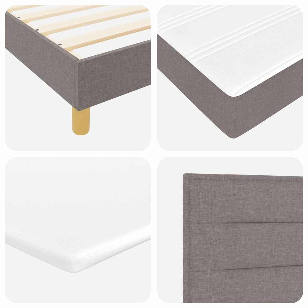 Boxspringbed met matras met hoofdeinde Taupe 200 x 90 cm Stof is nu te koop bij PeponiXL, paradijselijk wonen!