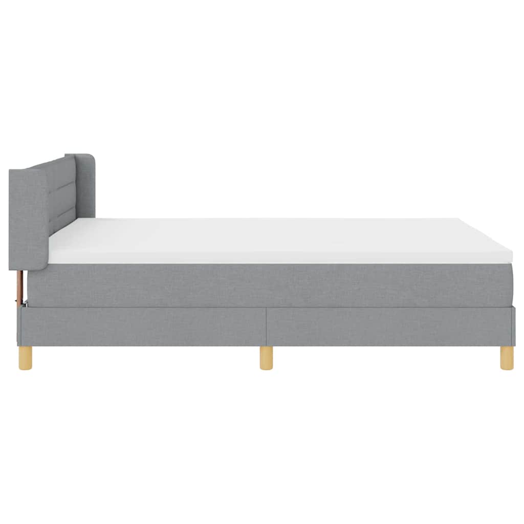 Boxspringbed met matras Lichtgrijs 190 x 140 cm Stof is nu te koop bij PeponiXL, paradijselijk wonen!