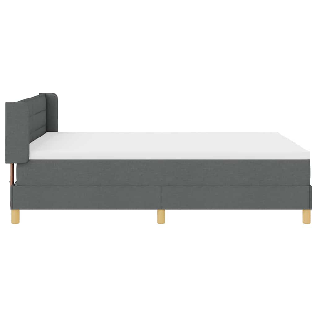 Boxspringbed met matras Donkergrijs 190 x 140 cm Stof is nu te koop bij PeponiXL, paradijselijk wonen!