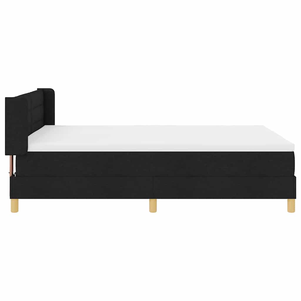 Boxspringbed met matras met hoofdeinde Zwart 190 x 140 cm Stof is nu te koop bij PeponiXL, paradijselijk wonen!