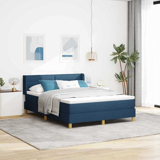 Boxspringbed met matras met hoofdeinde Blauw 190 x 140 cm Stof is nu te koop bij PeponiXL, paradijselijk wonen!