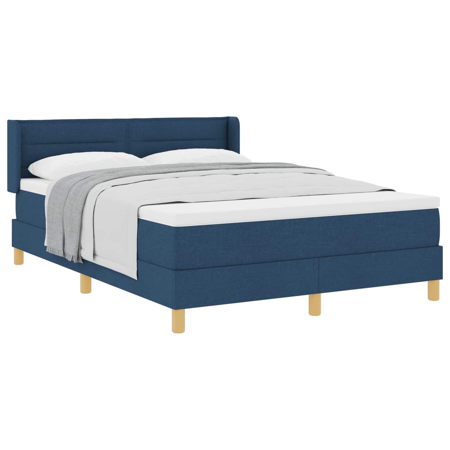 Boxspringbed met matras met hoofdeinde Blauw 190 x 140 cm Stof is nu te koop bij PeponiXL, paradijselijk wonen!