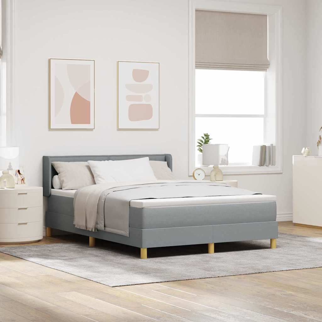 Boxspringbed met matras Lichtgrijs 200 x 140 cm Stof is nu te koop bij PeponiXL, paradijselijk wonen!