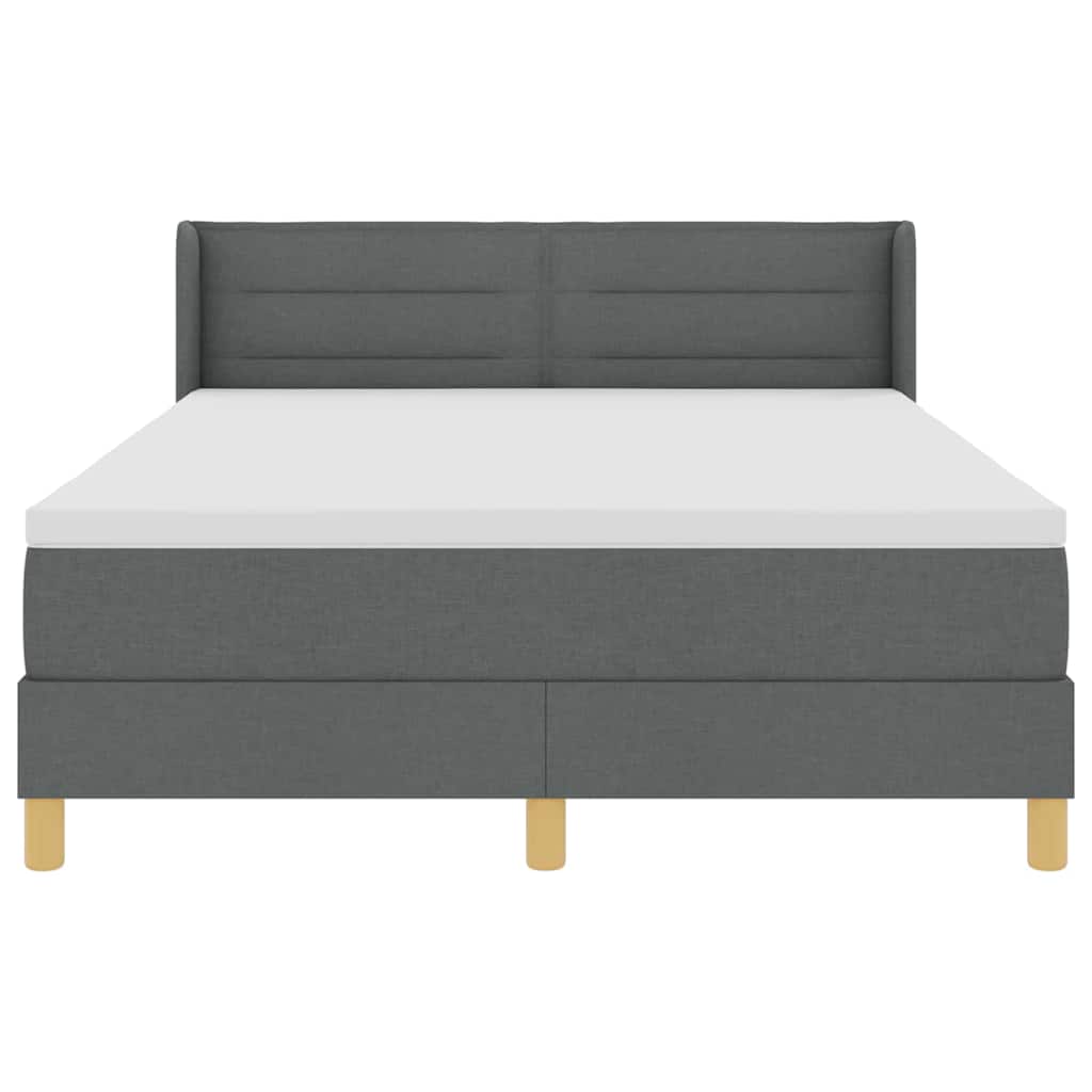 Boxspringbed met matras Donkergrijs 200 x 140 cm Stof is nu te koop bij PeponiXL, paradijselijk wonen!