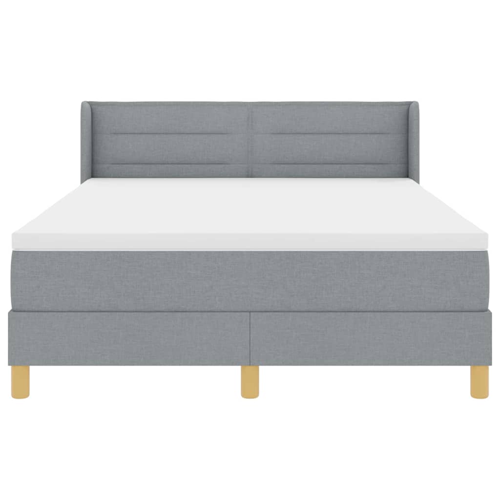 Boxspringbed met matras Lichtgrijs 200 x 160 cm Stof is nu te koop bij PeponiXL, paradijselijk wonen!