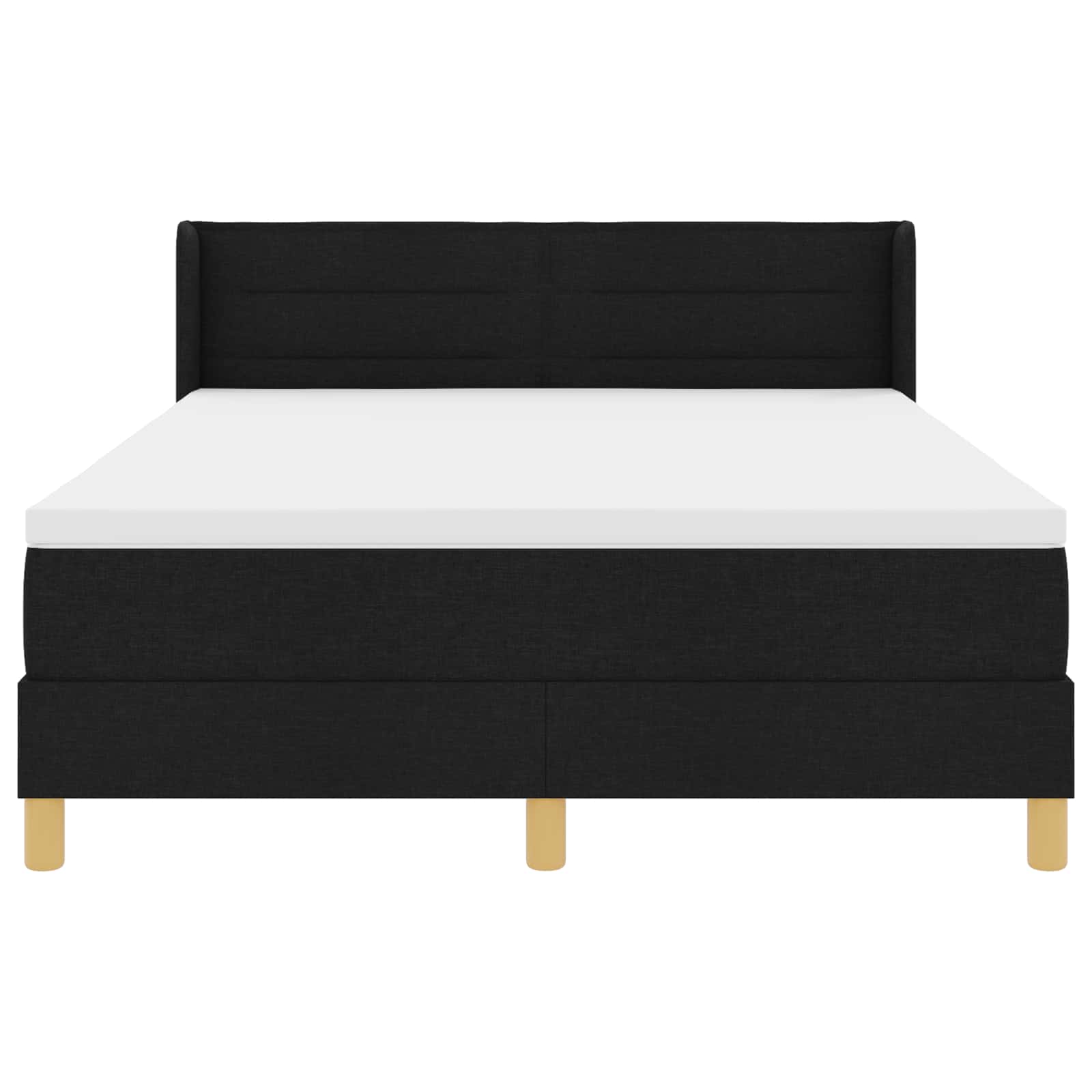 Boxspringbed met matras met hoofdeinde Zwart 200 x 160 cm Stof is nu te koop bij PeponiXL, paradijselijk wonen!