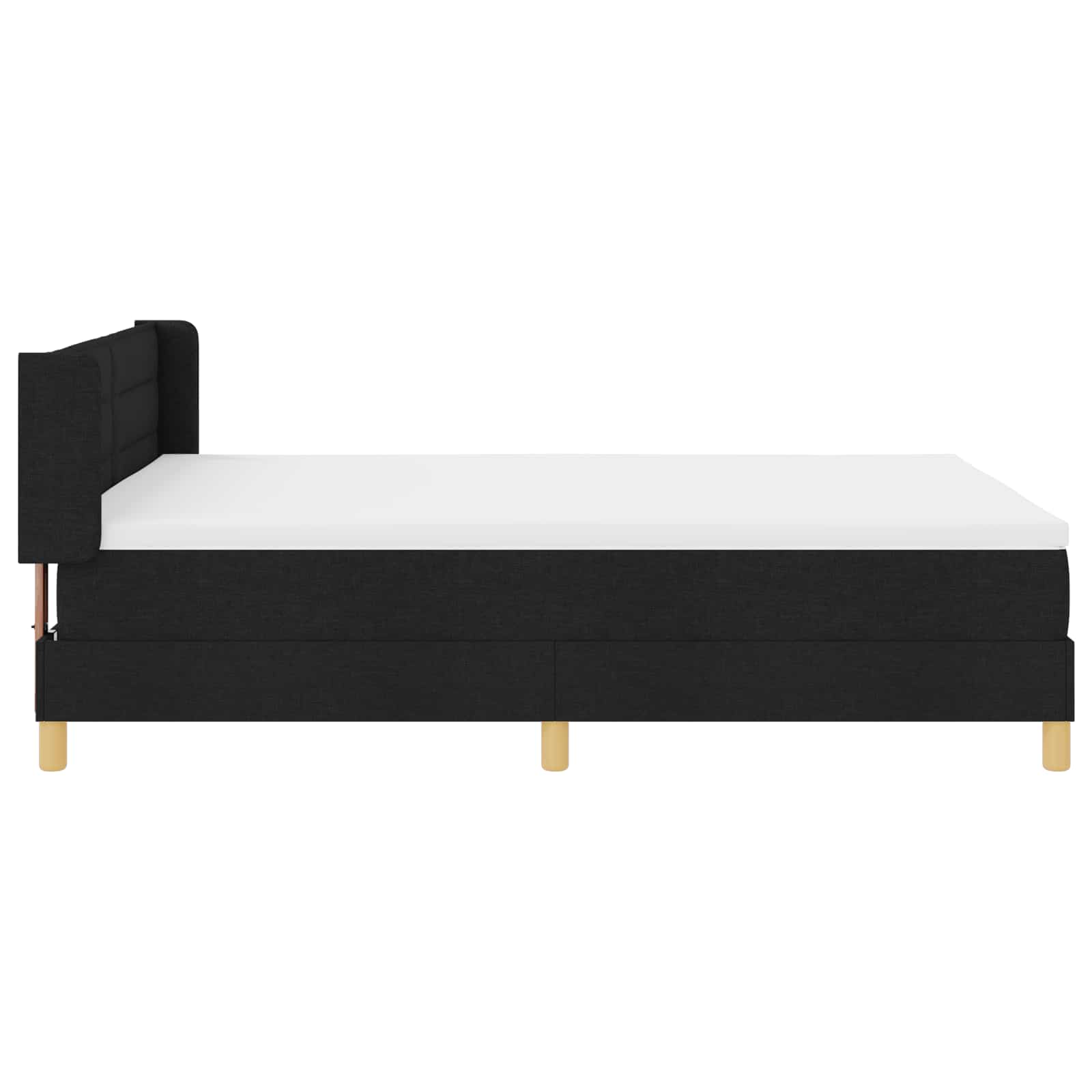 Boxspringbed met matras met hoofdeinde Zwart 200 x 160 cm Stof is nu te koop bij PeponiXL, paradijselijk wonen!