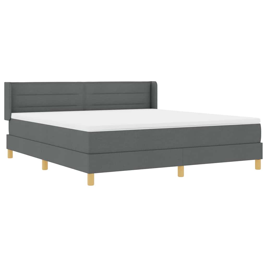 Boxspringbed met matras Donkergrijs 200 x 180 cm Stof is nu te koop bij PeponiXL, paradijselijk wonen!