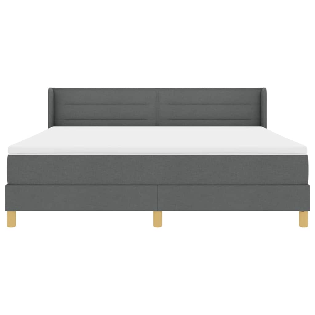 Boxspringbed met matras Donkergrijs 200 x 180 cm Stof is nu te koop bij PeponiXL, paradijselijk wonen!