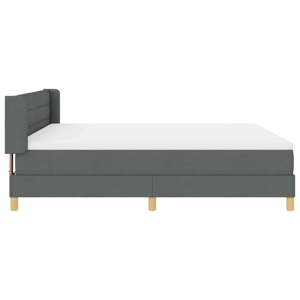 Boxspringbed met matras Donkergrijs 200 x 180 cm Stof is nu te koop bij PeponiXL, paradijselijk wonen!