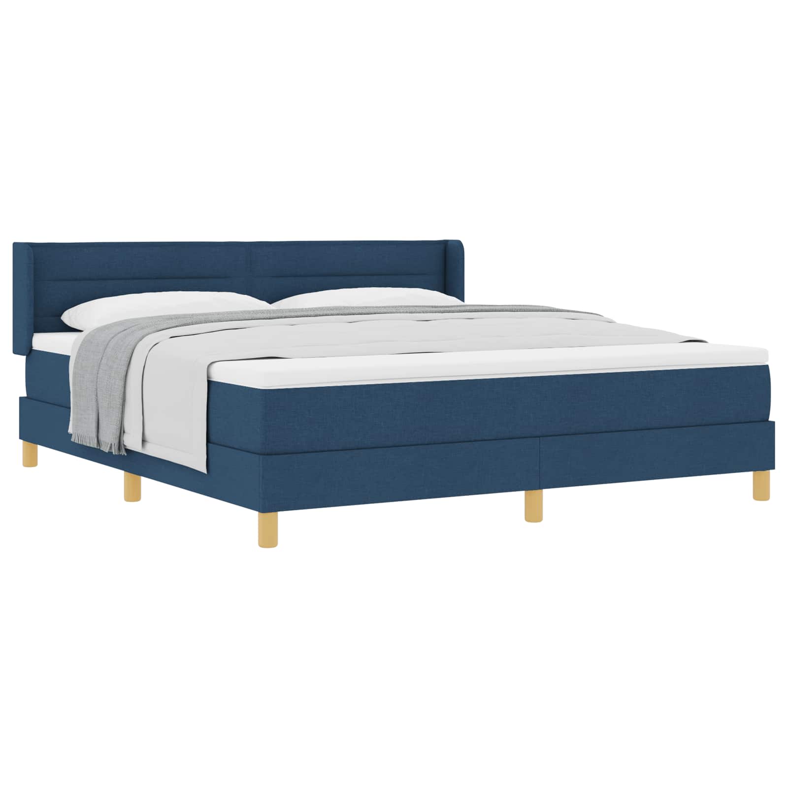 Boxspringbed met matras met hoofdeinde Blauw 200 x 180 cm Stof is nu te koop bij PeponiXL, paradijselijk wonen!