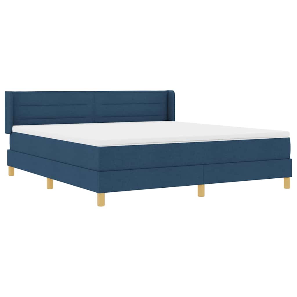 Boxspringbed met matras met hoofdeinde Blauw 200 x 180 cm Stof is nu te koop bij PeponiXL, paradijselijk wonen!