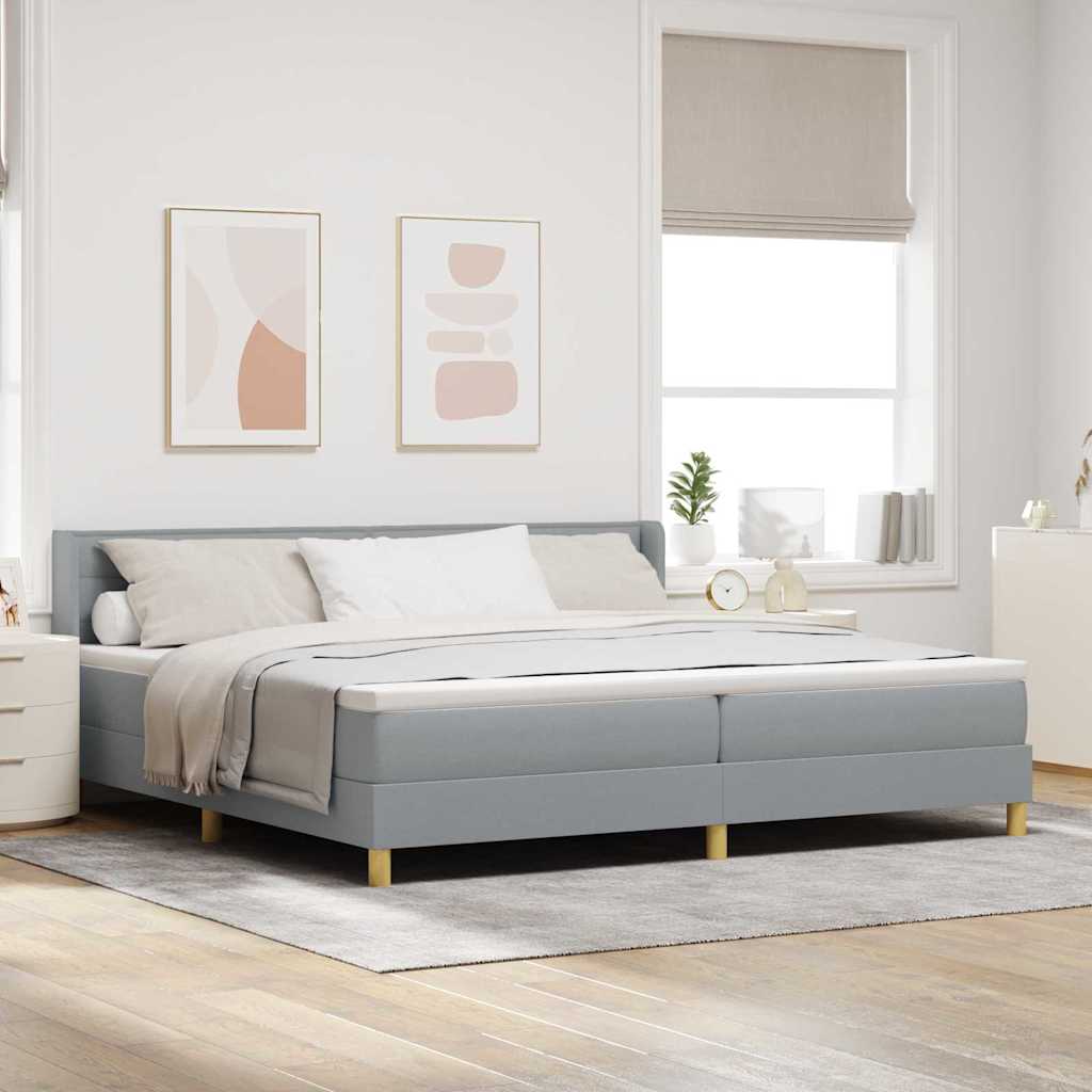 Boxspringbed met matras Lichtgrijs 200 x 200 cm Stof is nu te koop bij PeponiXL, paradijselijk wonen!