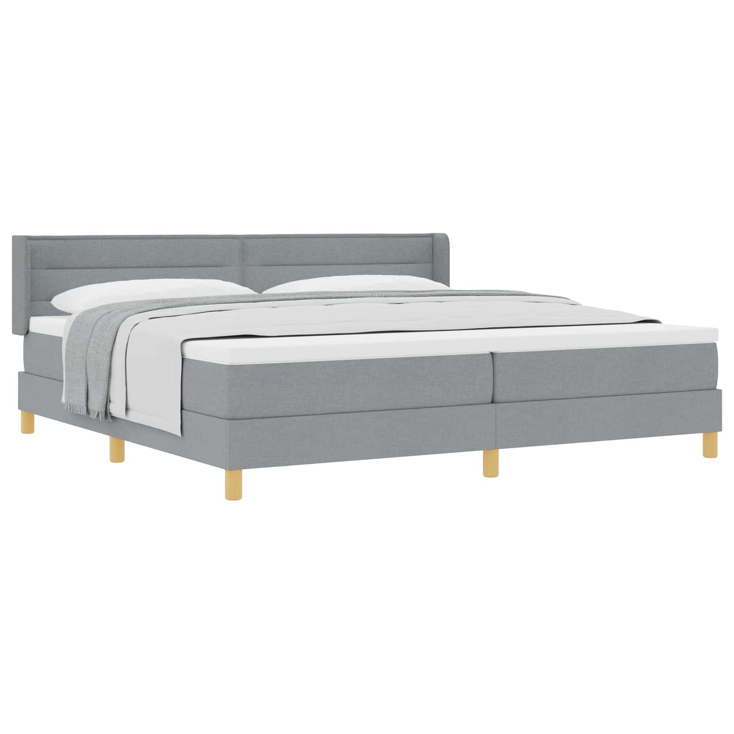 Boxspringbed met matras Lichtgrijs 200 x 200 cm Stof is nu te koop bij PeponiXL, paradijselijk wonen!