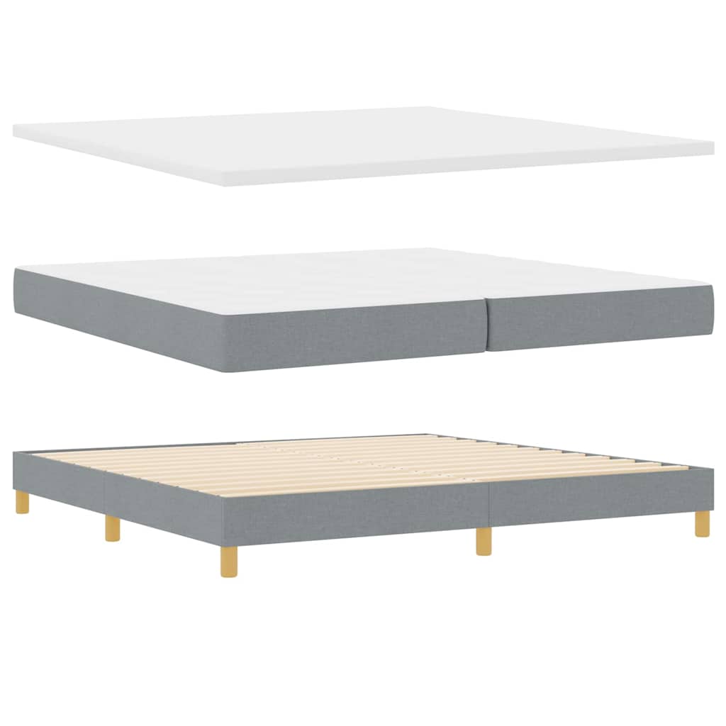 Boxspringbed met matras Lichtgrijs 200 x 200 cm Stof is nu te koop bij PeponiXL, paradijselijk wonen!