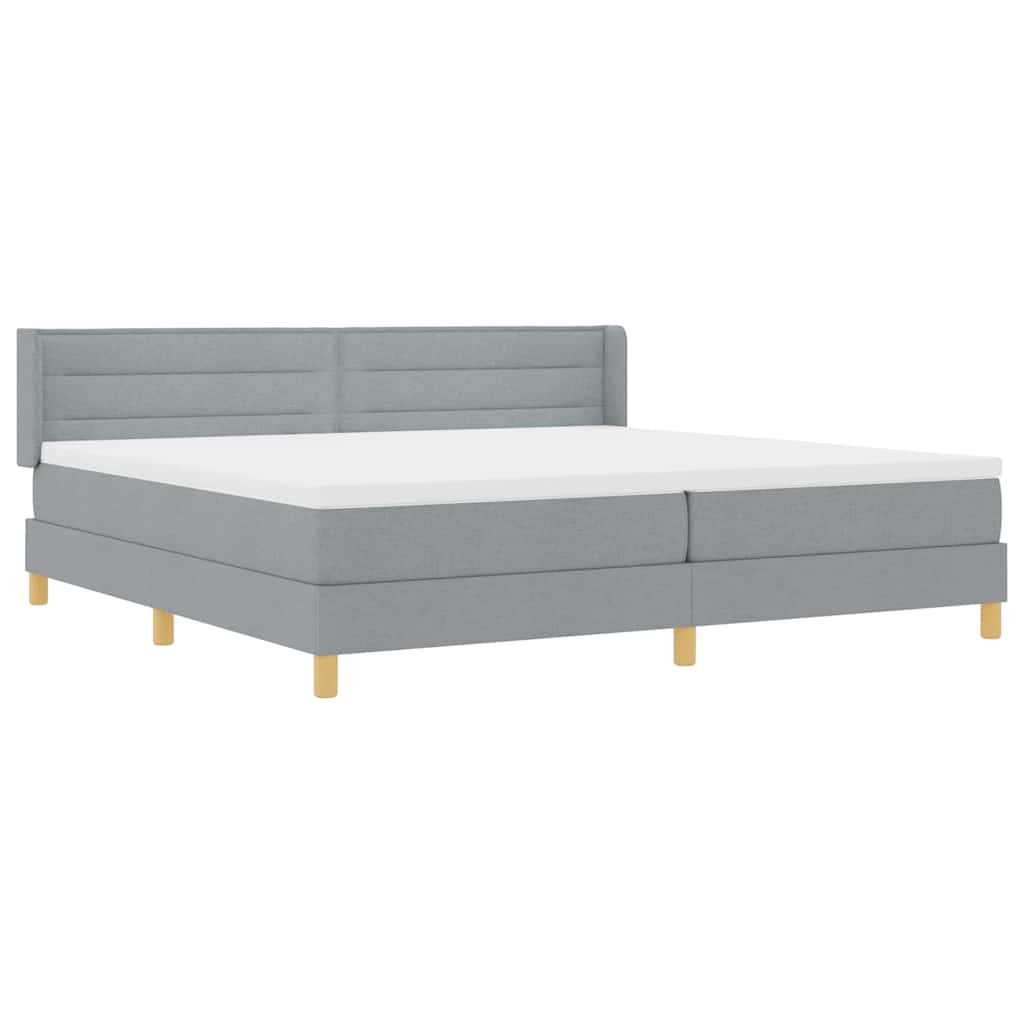 Boxspringbed met matras Lichtgrijs 200 x 200 cm Stof is nu te koop bij PeponiXL, paradijselijk wonen!