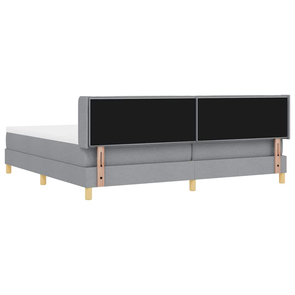 Boxspringbed met matras Lichtgrijs 200 x 200 cm Stof is nu te koop bij PeponiXL, paradijselijk wonen!