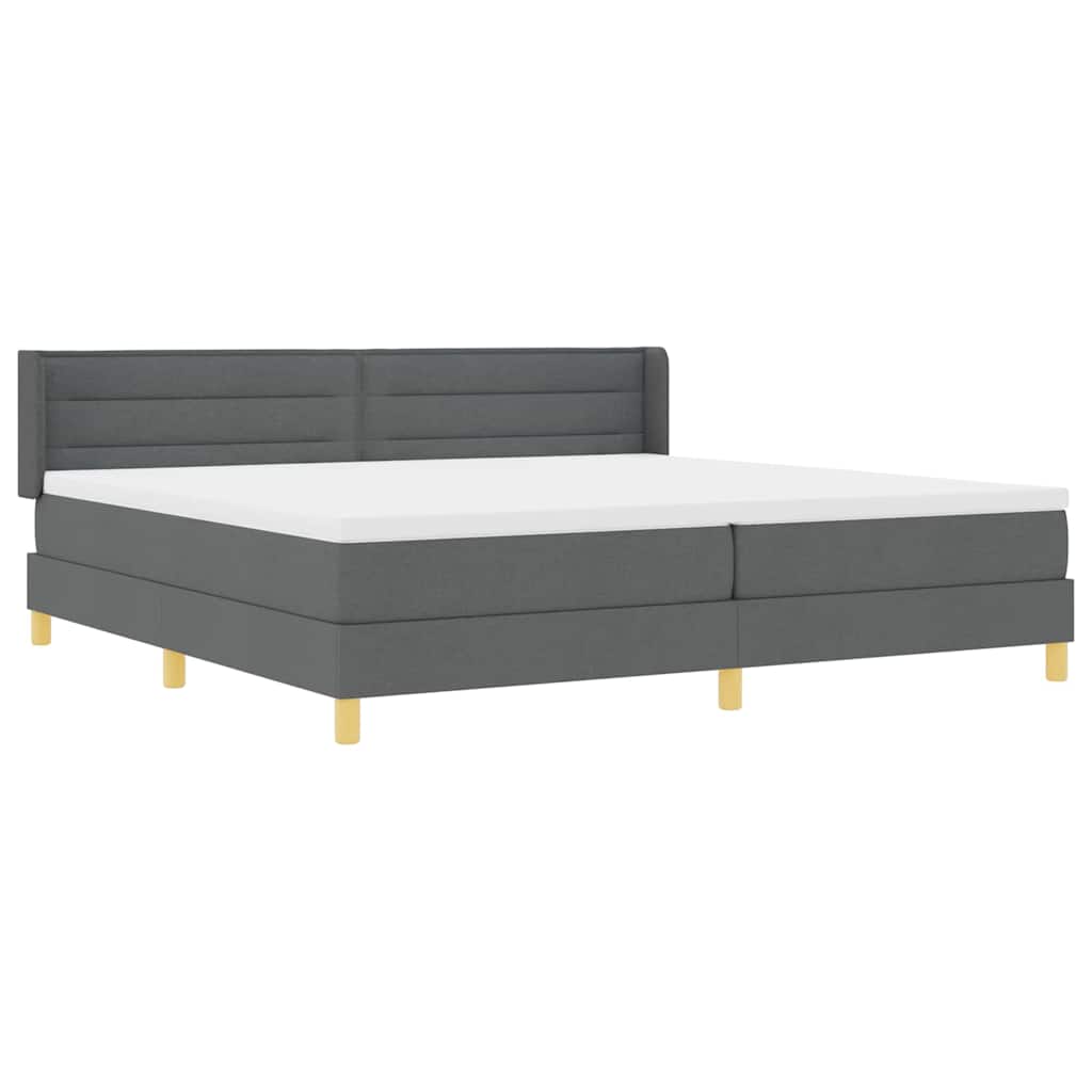 Boxspringbed met matras Donkergrijs 200 x 200 cm Stof is nu te koop bij PeponiXL, paradijselijk wonen!