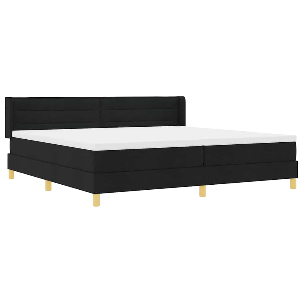 Boxspringbed met matras met hoofdeinde Zwart 200 x 200 cm Stof is nu te koop bij PeponiXL, paradijselijk wonen!