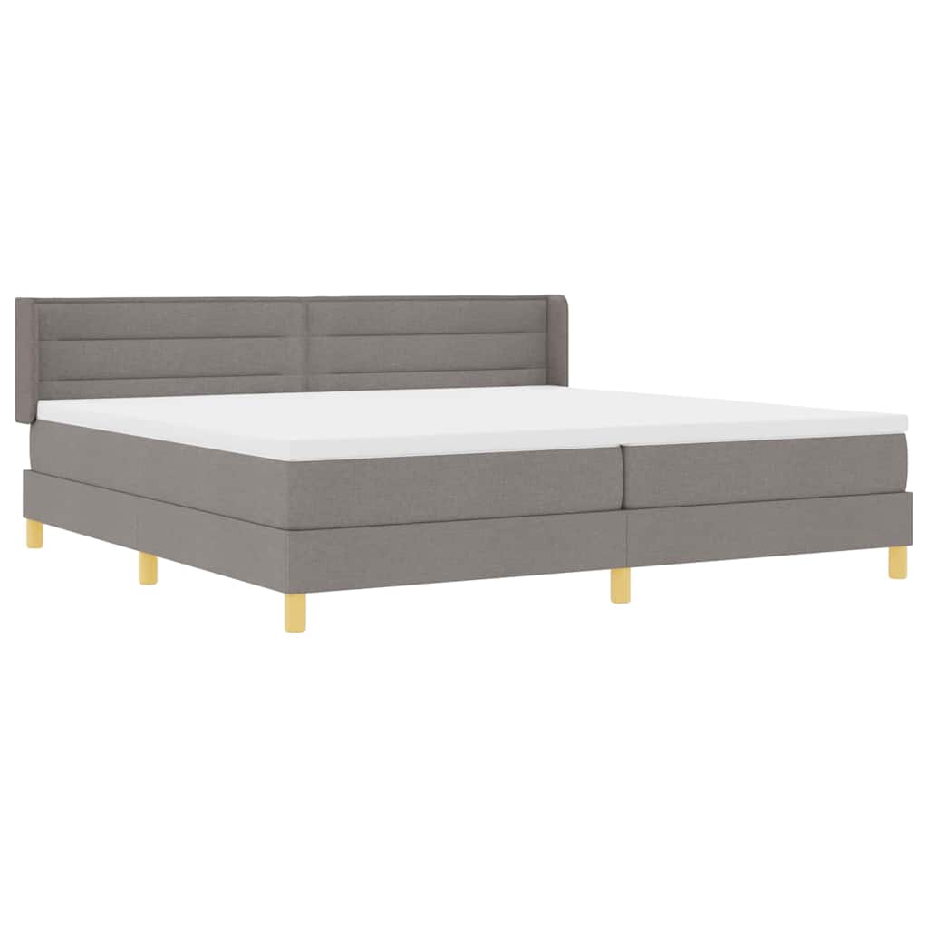 Boxspringbed met matras met hoofdeinde Taupe 200 x 200 cm Stof is nu te koop bij PeponiXL, paradijselijk wonen!