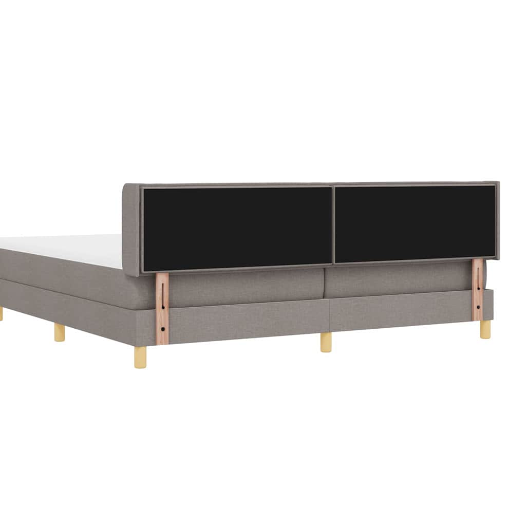 Boxspringbed met matras met hoofdeinde Taupe 200 x 200 cm Stof is nu te koop bij PeponiXL, paradijselijk wonen!