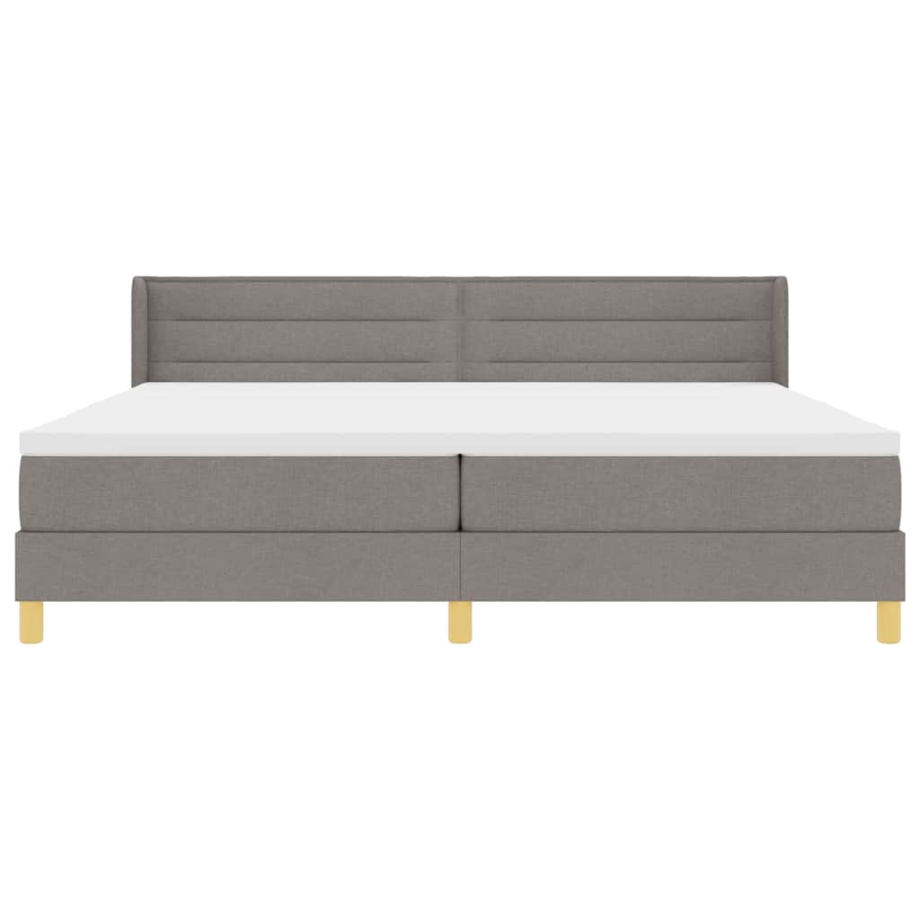 Boxspringbed met matras met hoofdeinde Taupe 200 x 200 cm Stof is nu te koop bij PeponiXL, paradijselijk wonen!