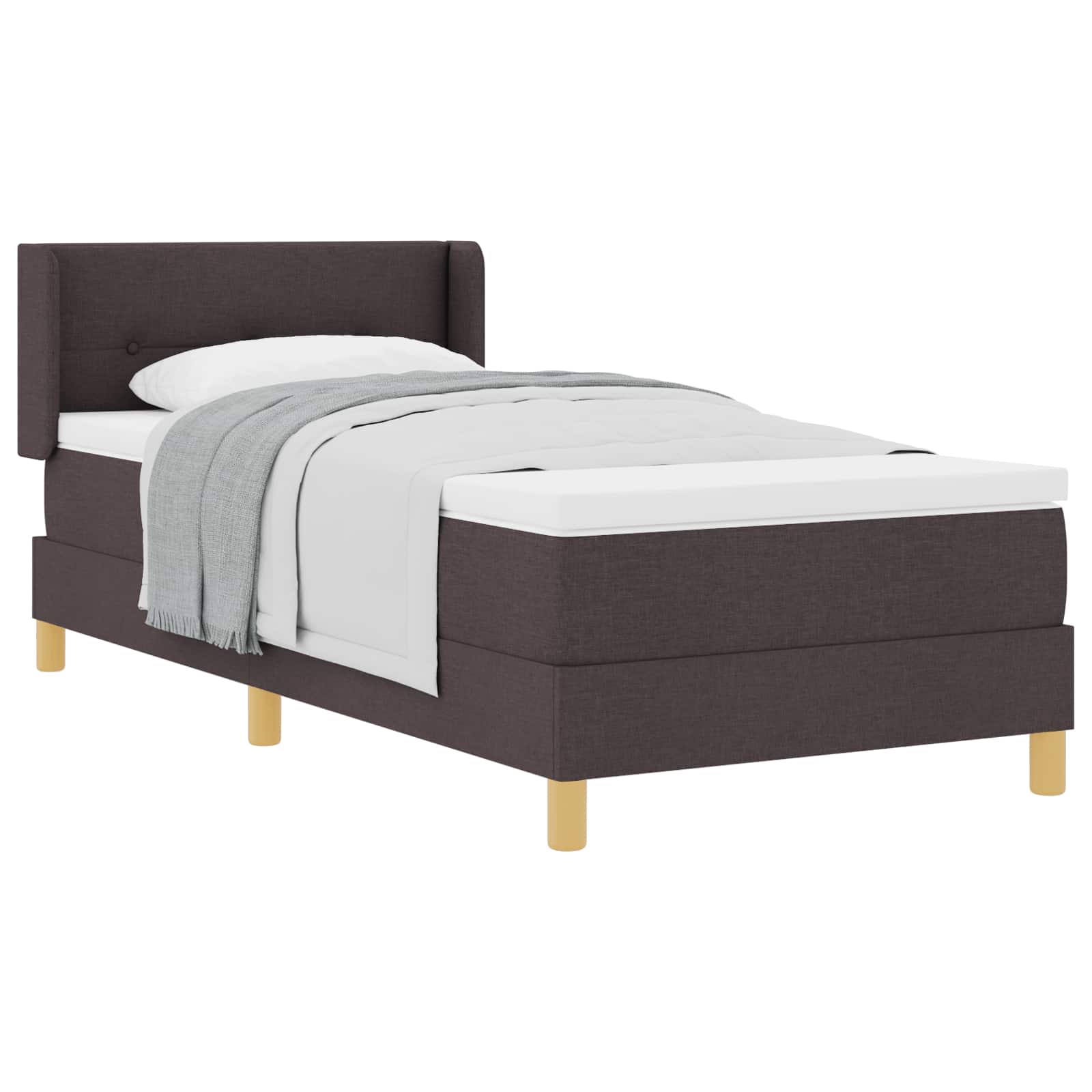 Boxspringbed met matras Donkerbruin 200 x 80 cm Stof is nu te koop bij PeponiXL, paradijselijk wonen!
