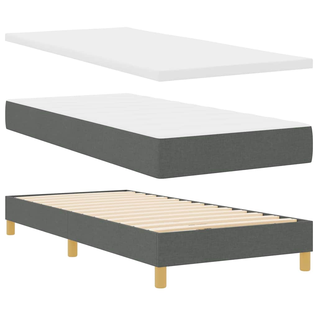 Boxspringbed met matras Donkergrijs 90 x 190 cm Stof is nu te koop bij PeponiXL, paradijselijk wonen!