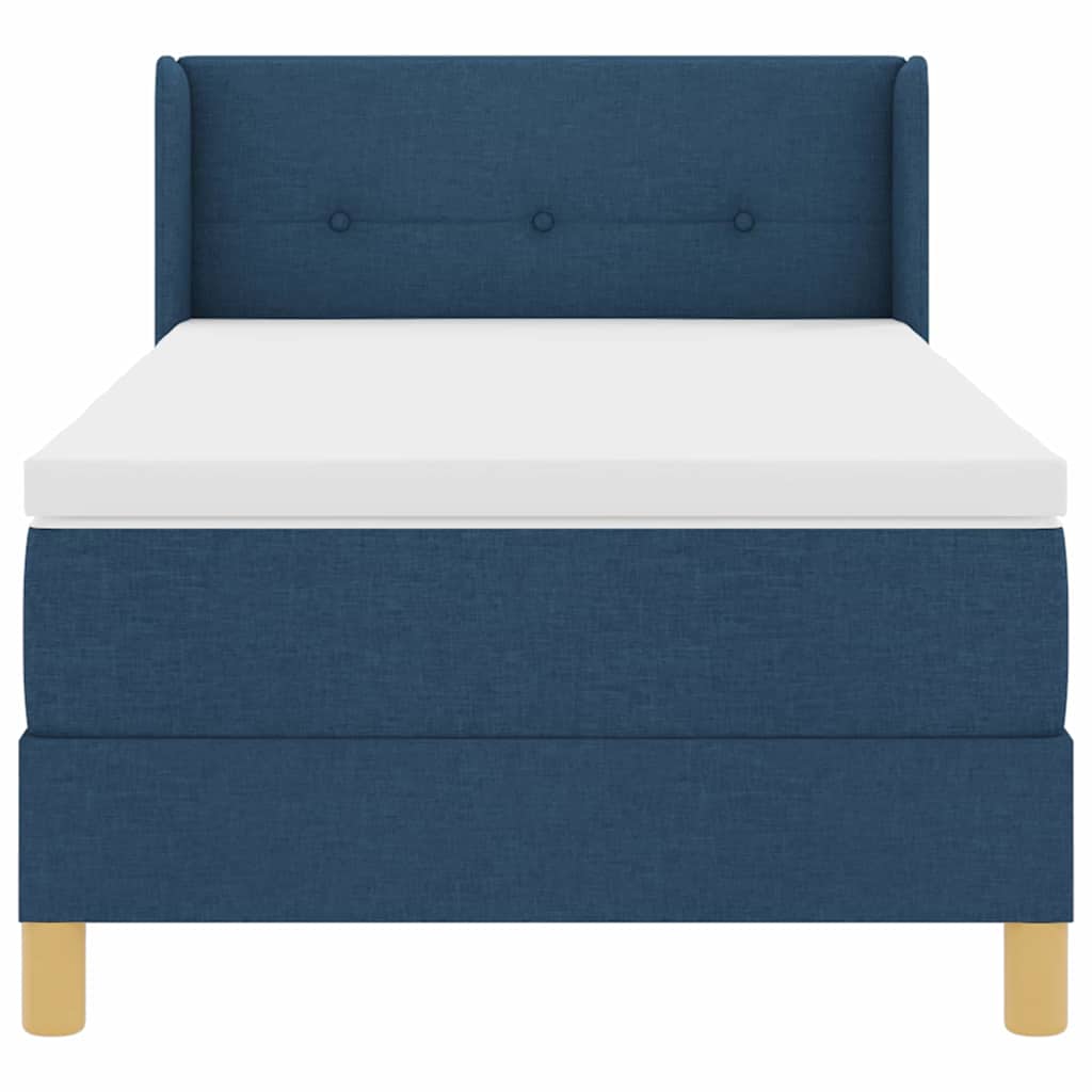Boxspringbed met matras met hoofdeinde Blauw 90 x 190 cm Stof is nu te koop bij PeponiXL, paradijselijk wonen!