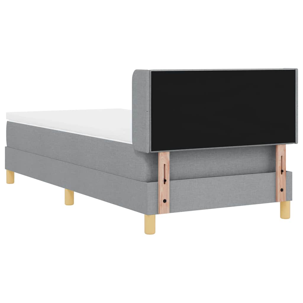 Boxspringbed met matras Lichtgrijs 200 x 90 cm Stof is nu te koop bij PeponiXL, paradijselijk wonen!