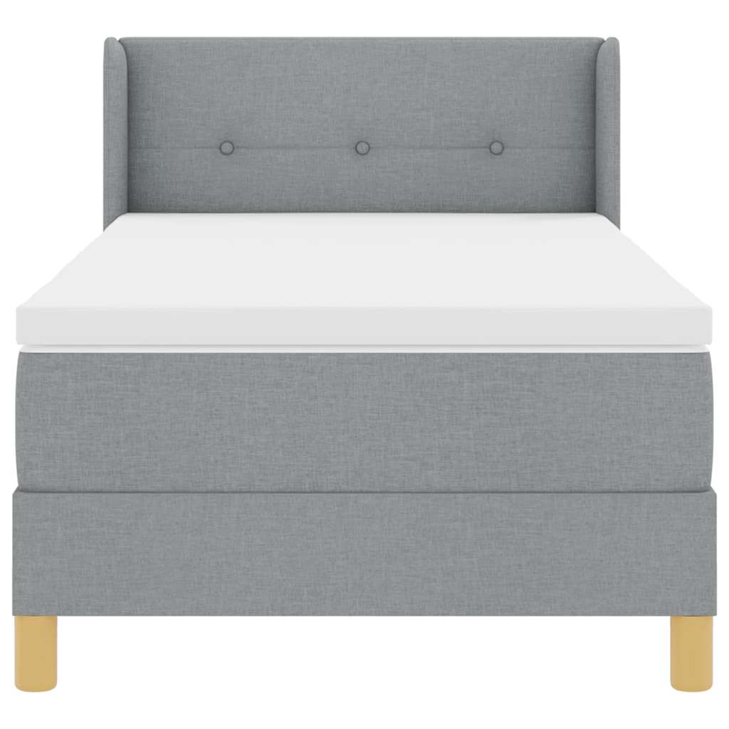 Boxspringbed met matras Lichtgrijs 200 x 90 cm Stof is nu te koop bij PeponiXL, paradijselijk wonen!