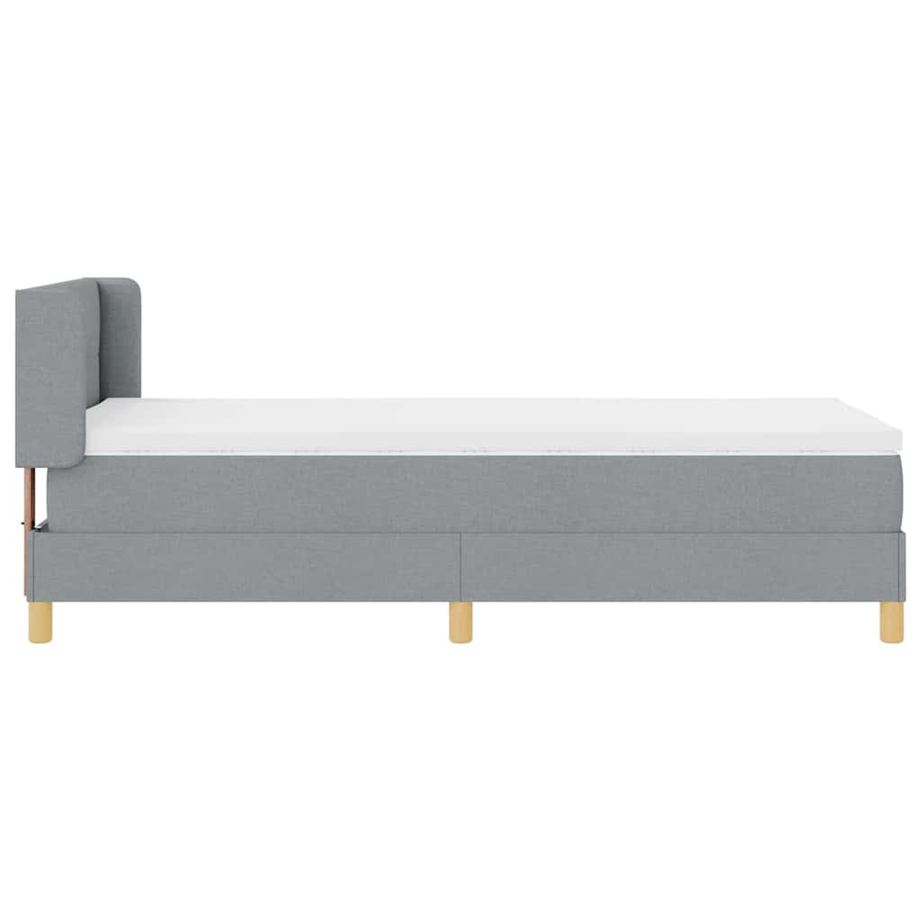 Boxspringbed met matras Lichtgrijs 200 x 90 cm Stof is nu te koop bij PeponiXL, paradijselijk wonen!