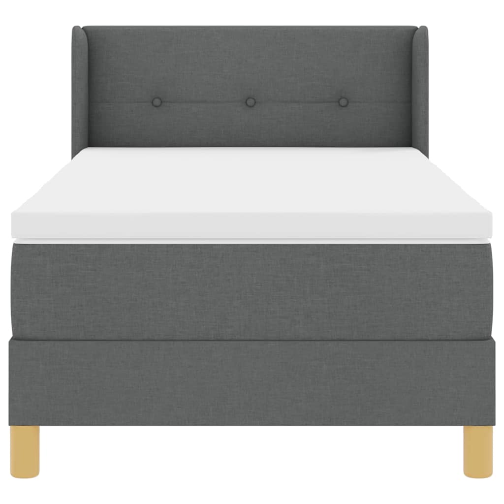 Boxspringbed met matras Donkergrijs 200 x 90 cm Stof is nu te koop bij PeponiXL, paradijselijk wonen!