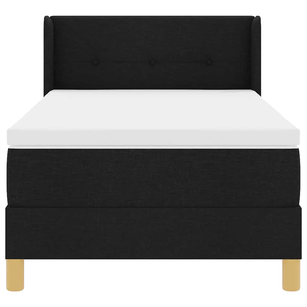 Boxspringbed met matras met hoofdeinde Zwart 200 x 90 cm Stof is nu te koop bij PeponiXL, paradijselijk wonen!
