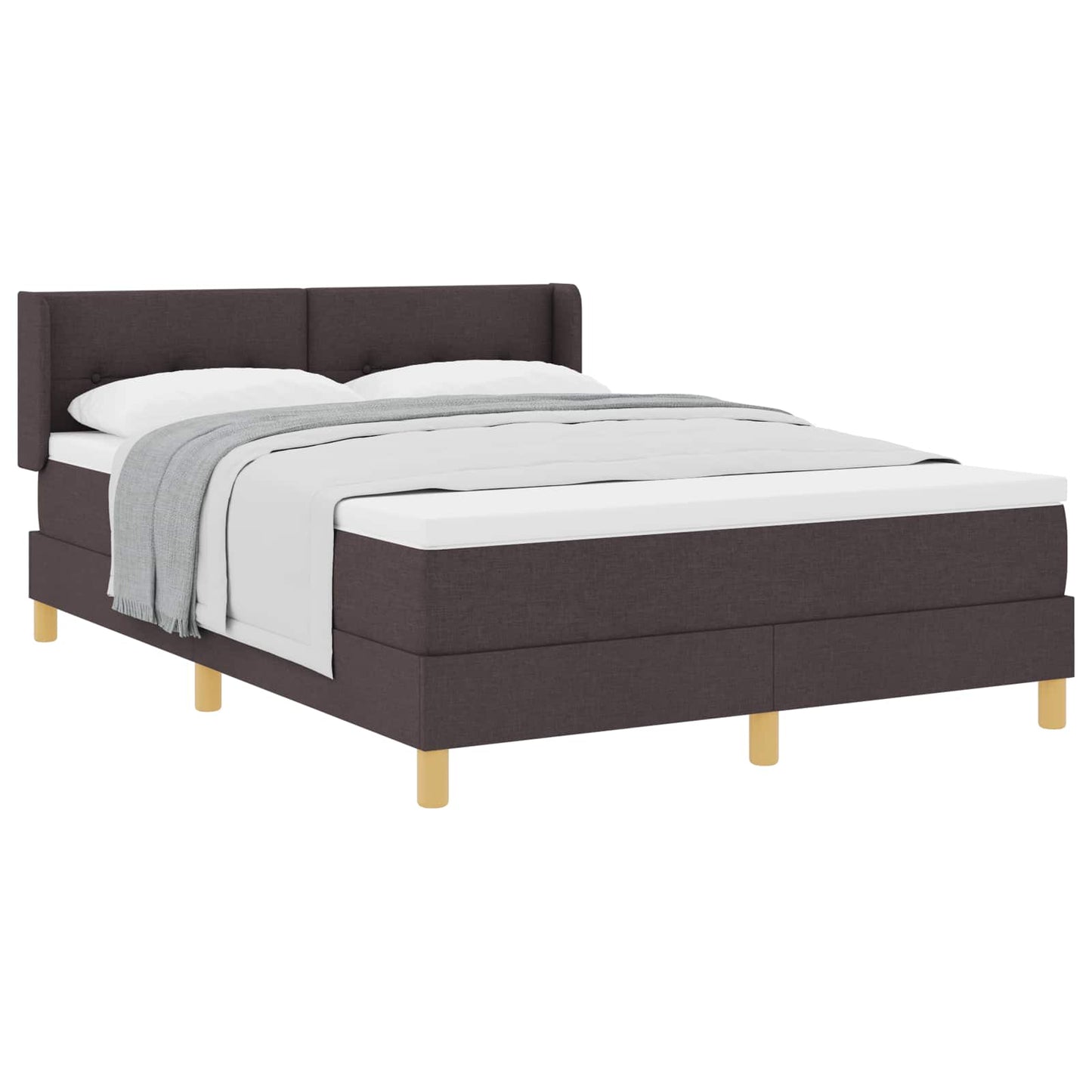 Boxspringbed met matras Donkerbruin 190 x 140 cm Stof is nu te koop bij PeponiXL, paradijselijk wonen!