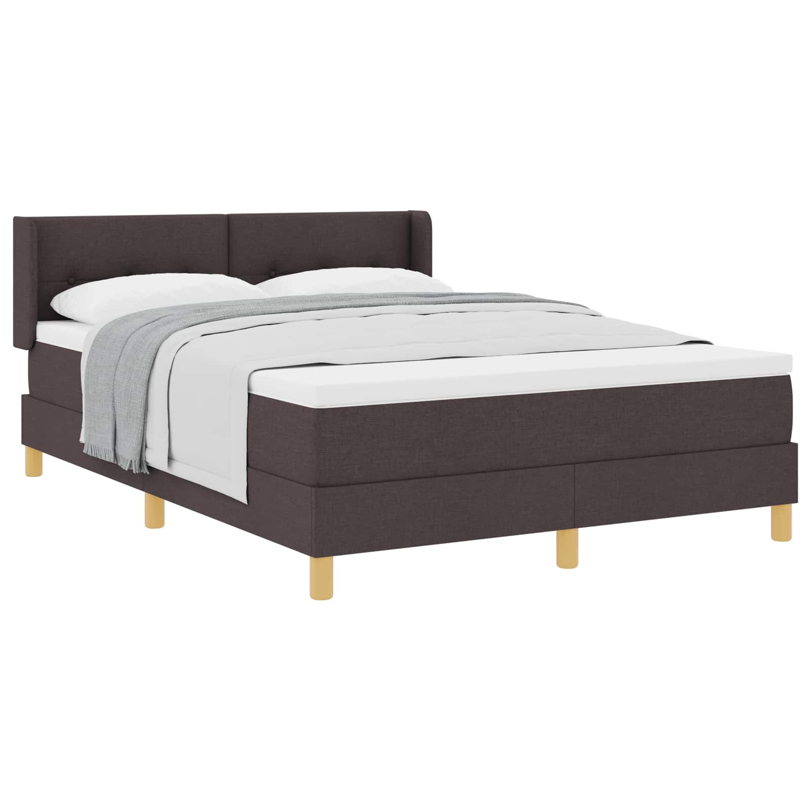 Boxspringbed met matras Donkerbruin 190 x 140 cm Stof is nu te koop bij PeponiXL, paradijselijk wonen!