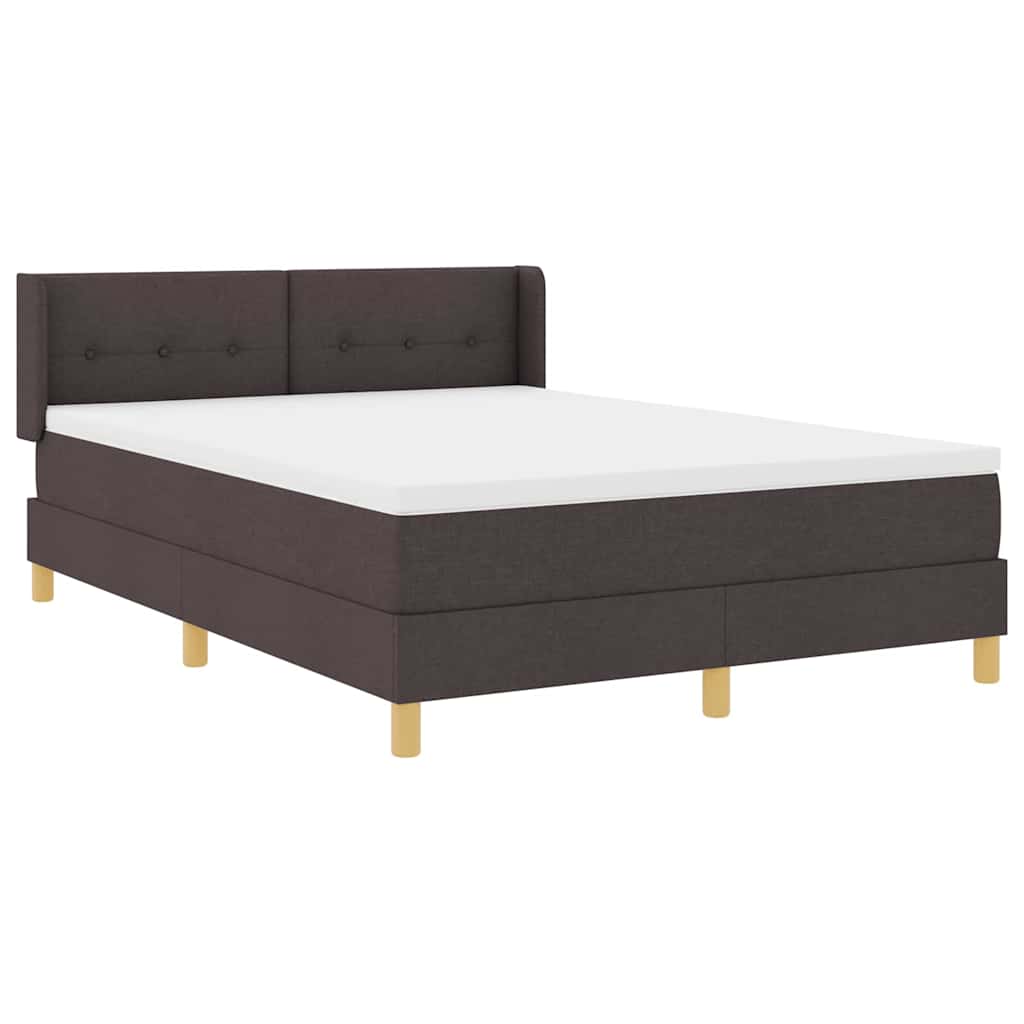 Boxspringbed met matras Donkerbruin 190 x 140 cm Stof is nu te koop bij PeponiXL, paradijselijk wonen!