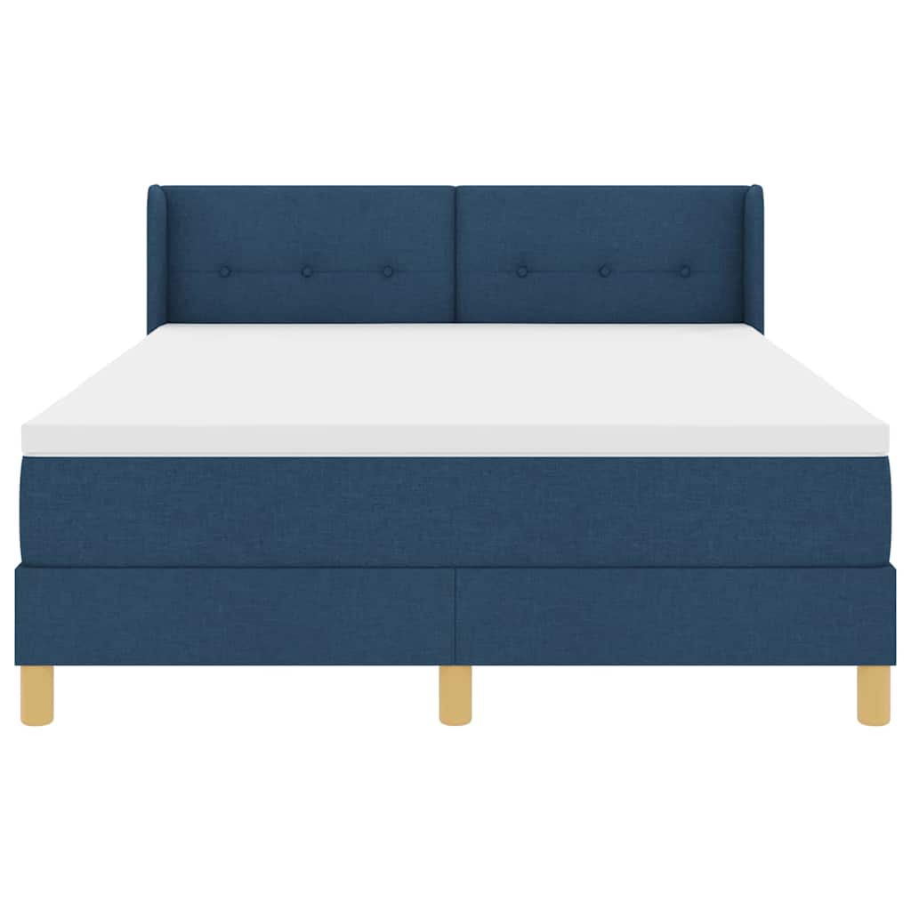 Boxspringbed met matras met hoofdeinde Blauw 190 x 140 cm Stof is nu te koop bij PeponiXL, paradijselijk wonen!