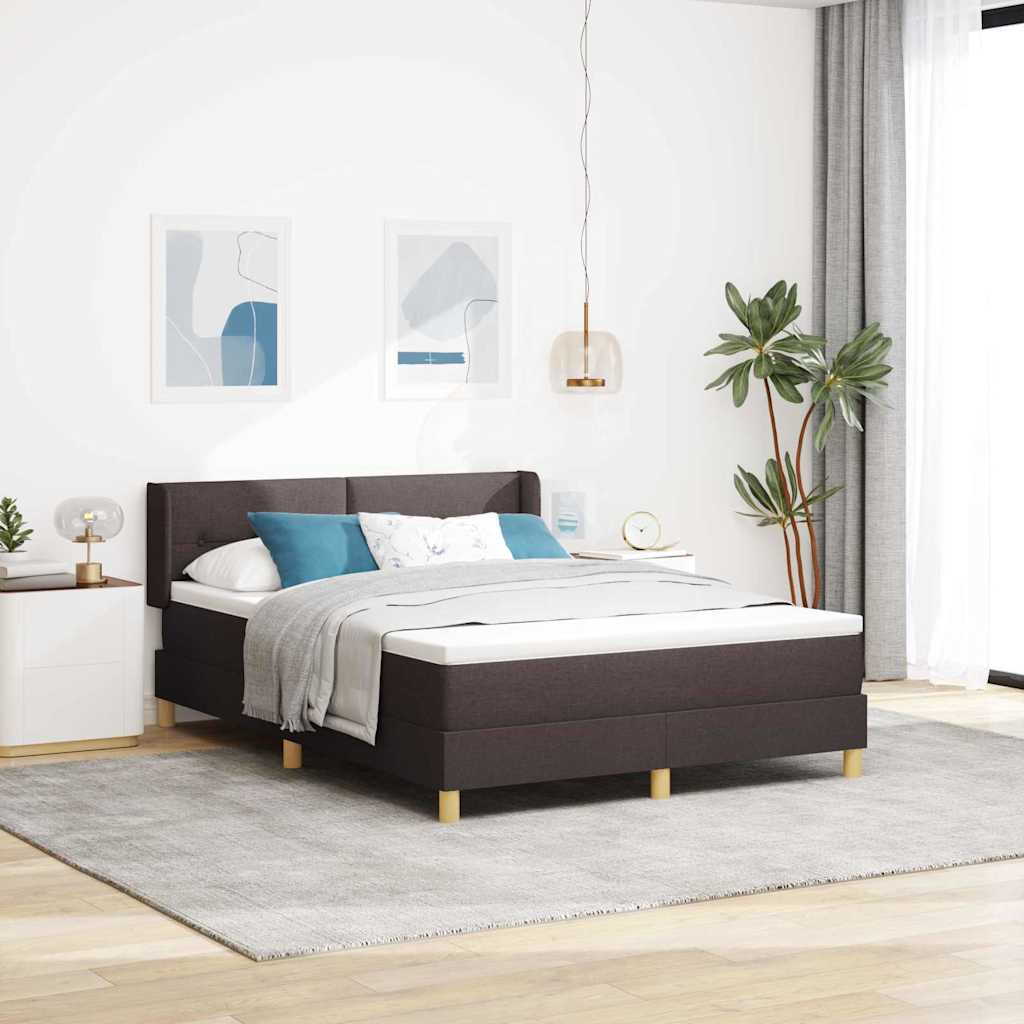 Boxspringbed met matras Donkerbruin 200 x 140 cm Stof is nu te koop bij PeponiXL, paradijselijk wonen!