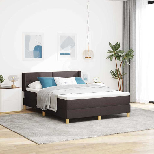 Boxspringbed met matras Donkerbruin 200 x 140 cm Stof is nu te koop bij PeponiXL, paradijselijk wonen!