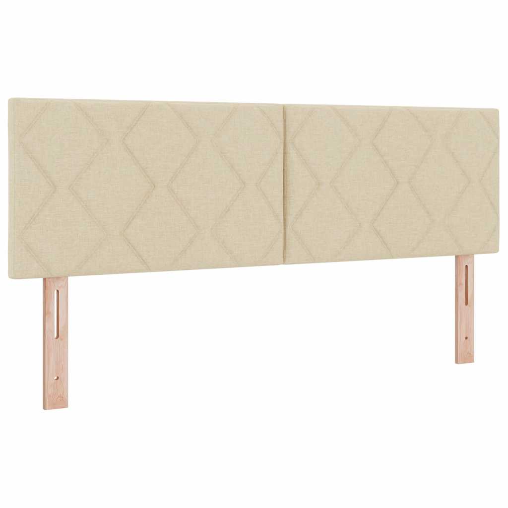 Boxspringbed met hoofdeinde Crème 200 x 160 cm Stof