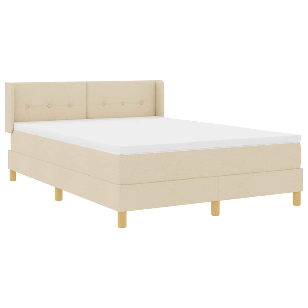 Boxspringbed met hoofdeinde Crème 200 x 160 cm Stof